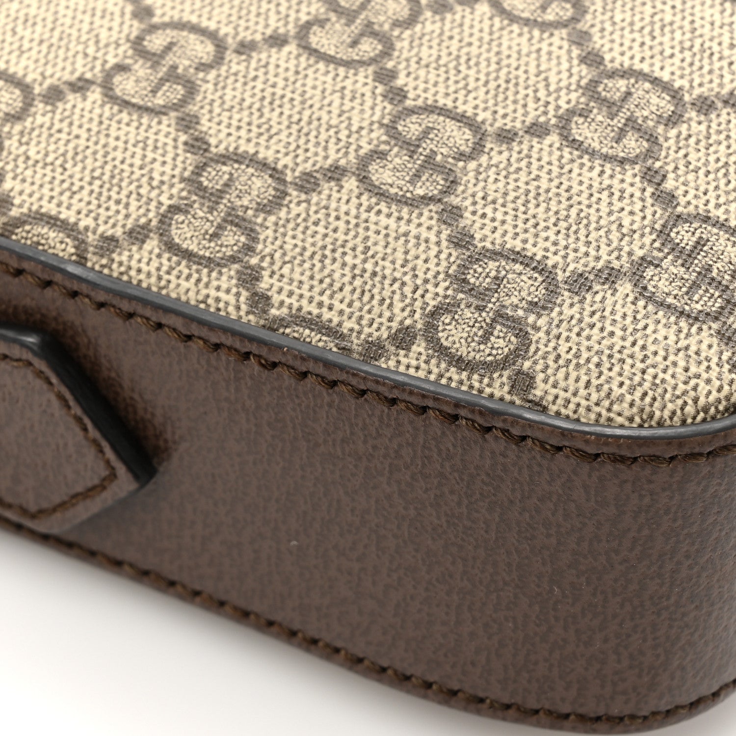 Gucci GG Supreme Monogram Textured Dollar Calfskin Web Ophidia Wristlet Shoulder Bag Beige Ebony New Acero 11 of 13