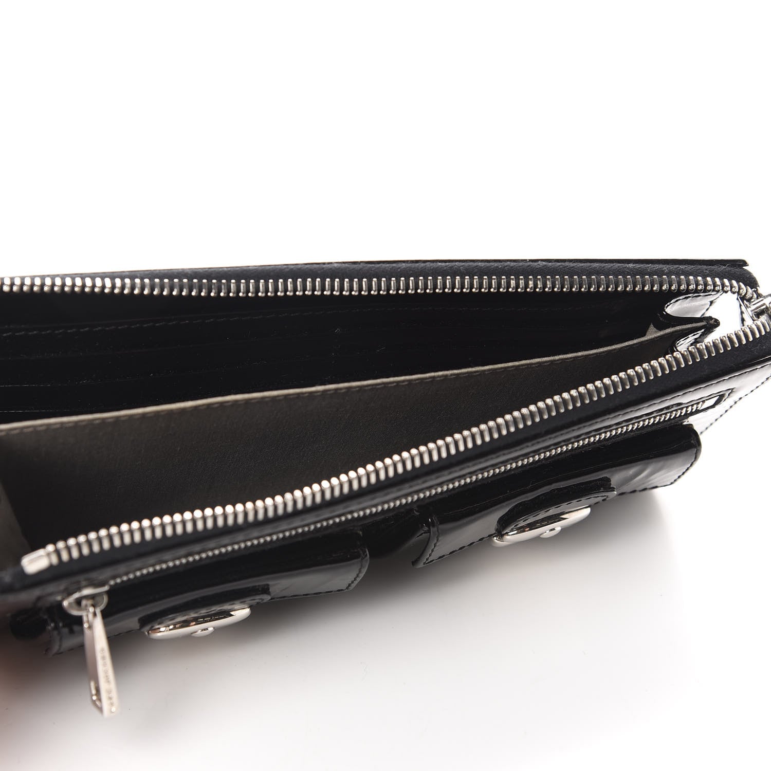 Marc Jacobs Patent Zip Clutch Wallet Black 5 of 6
