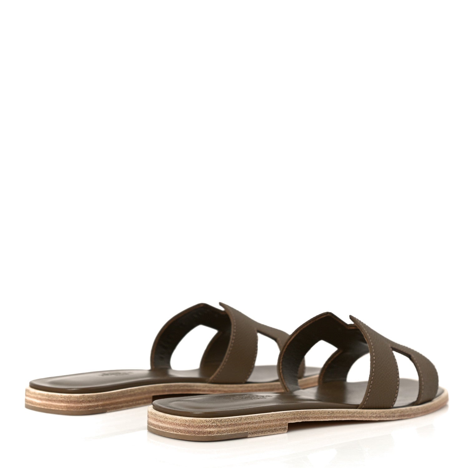 Hermes Epsom Oran Sandals 37 Etoupe 3 of 10