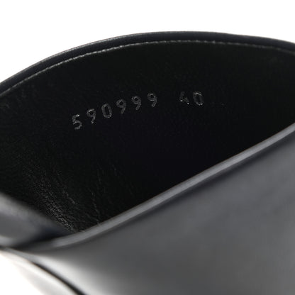 Balenciaga Shiny Sheepskin Oval 90mm Mule Pump 40 Navy 7 of 8