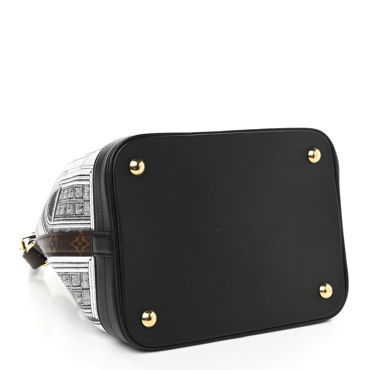 X FORNASETTI Calfskin Architettura Noe MM Black White