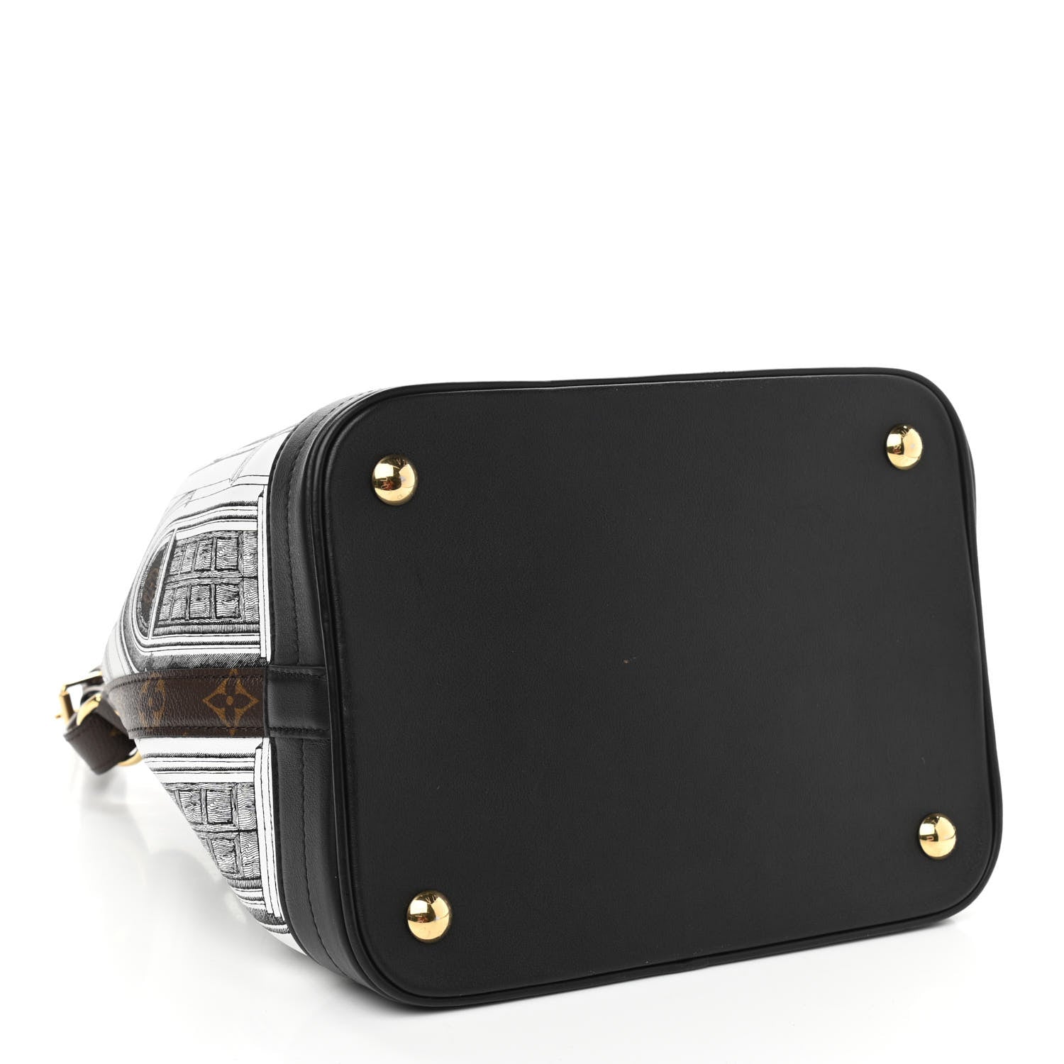 Louis Vuitton X FORNASETTI Calfskin Architettura Noe MM Black White 4 of 9