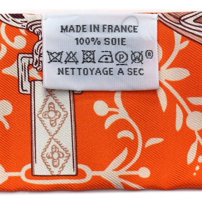 Hermes Silk Etriers Remix Twilly Orange Creme Beige 4 of 4
