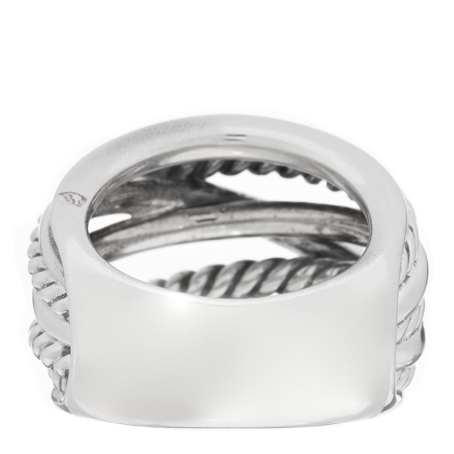 Sterling Silver 17mm Crossover Cable Ring 51 5.75