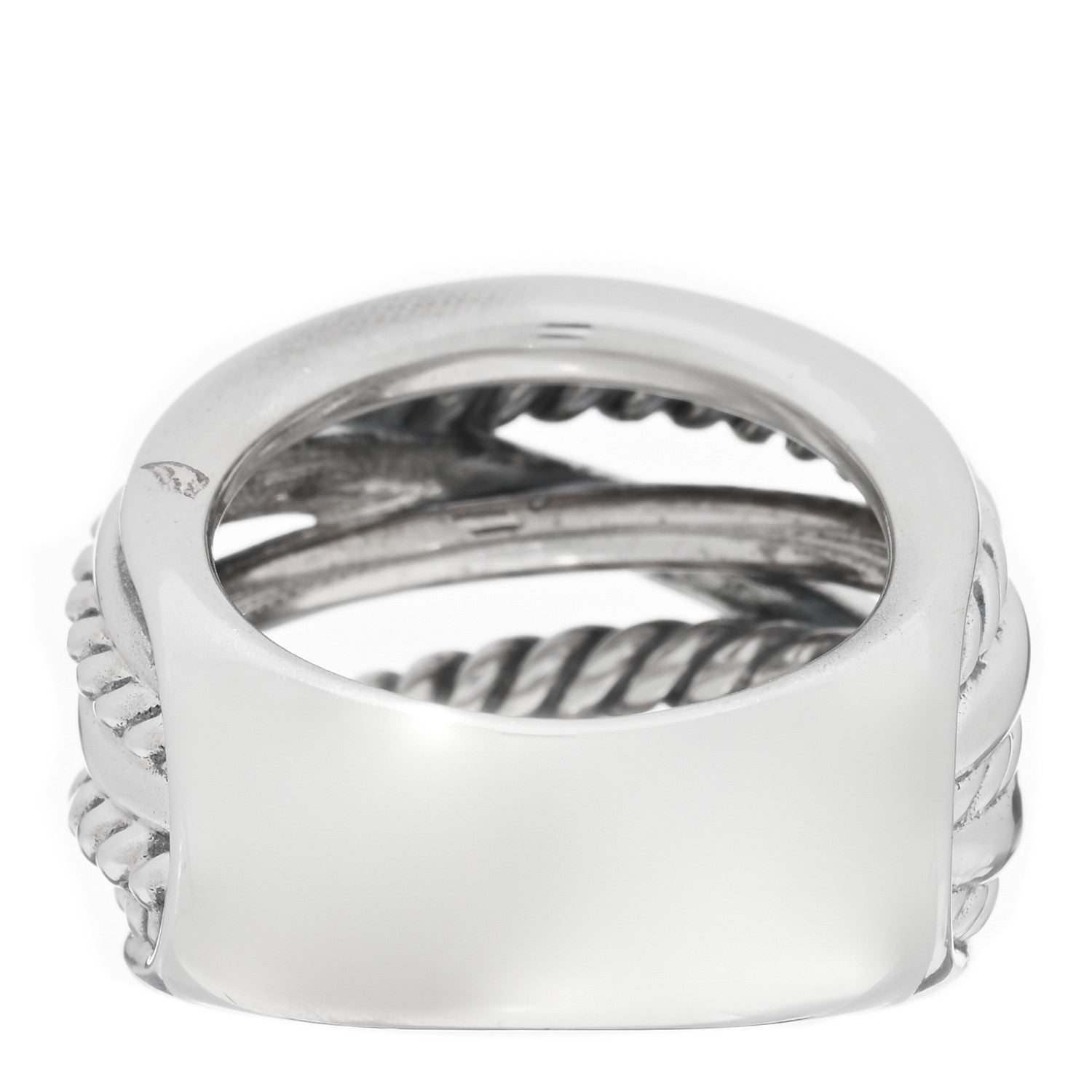 David Yurman Sterling Silver 17mm Crossover Cable Ring 51 5.75 3 of 5