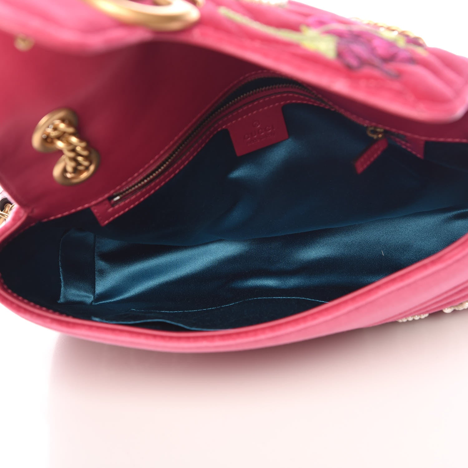 Gucci Velvet Matelasse Blind for Love Embroidered Medium GG Marmont Shoulder Bag Light Raspberry Rose Multicolor 5 of 11
