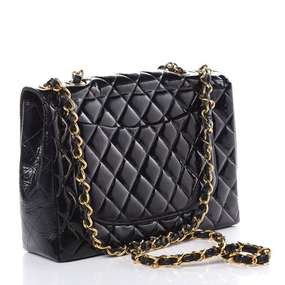 Chanel Patent Quilted Jumbo Single Flap Black 3 of 10