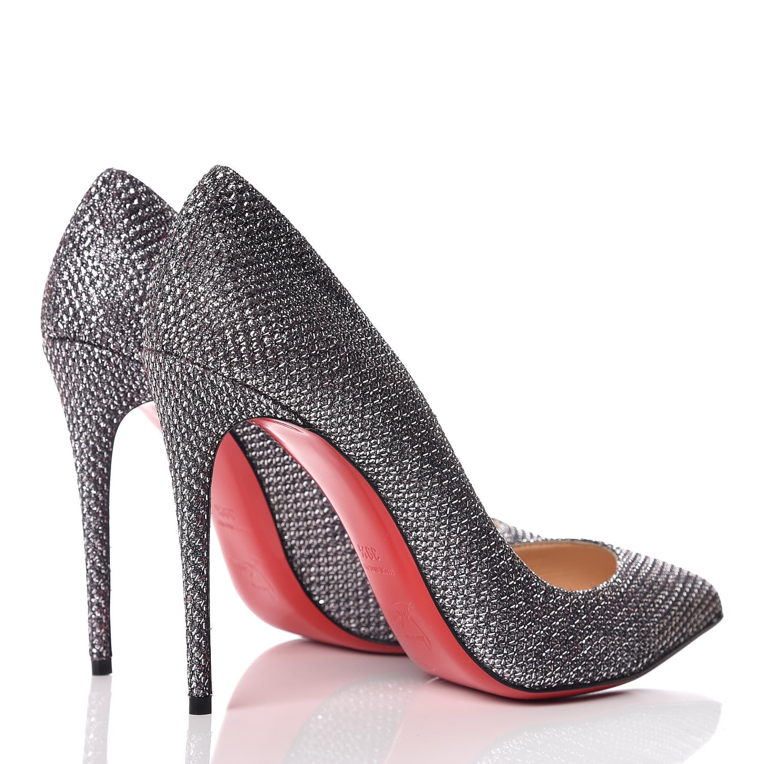 Christian Louboutin Glitter Diams Pigalle Follies 100 Pumps 39.5 Antic Silver 4 of 10