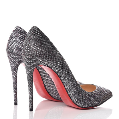 Christian Louboutin Glitter Diams Pigalle Follies 100 Pumps 39.5 Antic Silver 4 of 10
