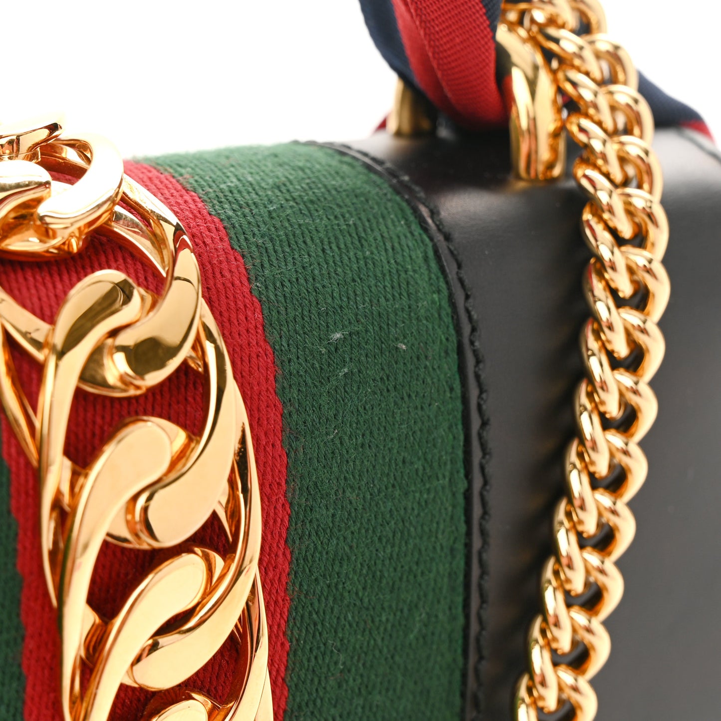 Calfskin Mini Sylvie Chain Shoulder Bag Black