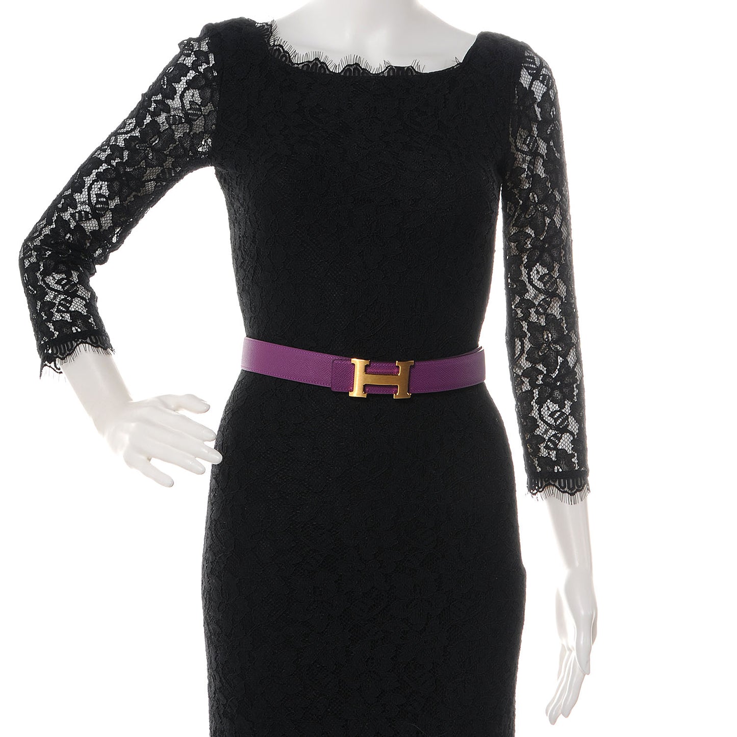 Epsom Swift Reversible H Belt 75 Anemone and Capucine