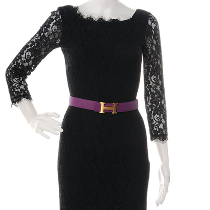 Hermes Epsom Swift Reversible H Belt 75 Anemone and Capucine 2 of 7