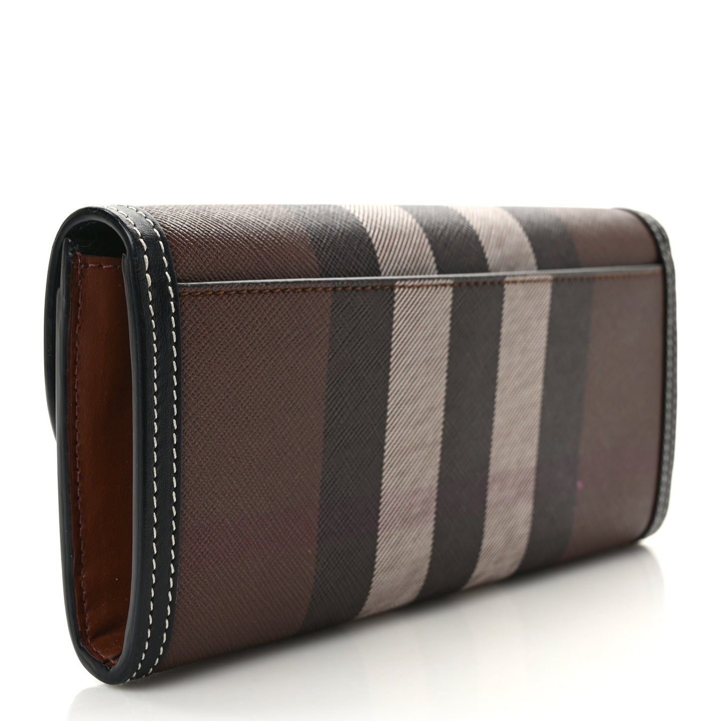 E-Canvas Check Continental Wallet Dark Birch Brown