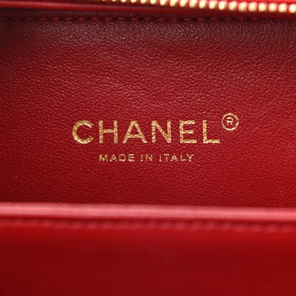 Chanel Caviar Quilted Small CC Filigree Vanity Case Red 7 of 9