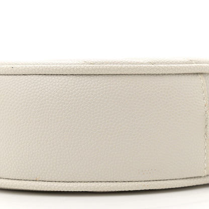 Saint Laurent Grain De Poudre Matelasse Chevron Quilted Round Vinyle Camera Bag Crema Soft 10 of 14