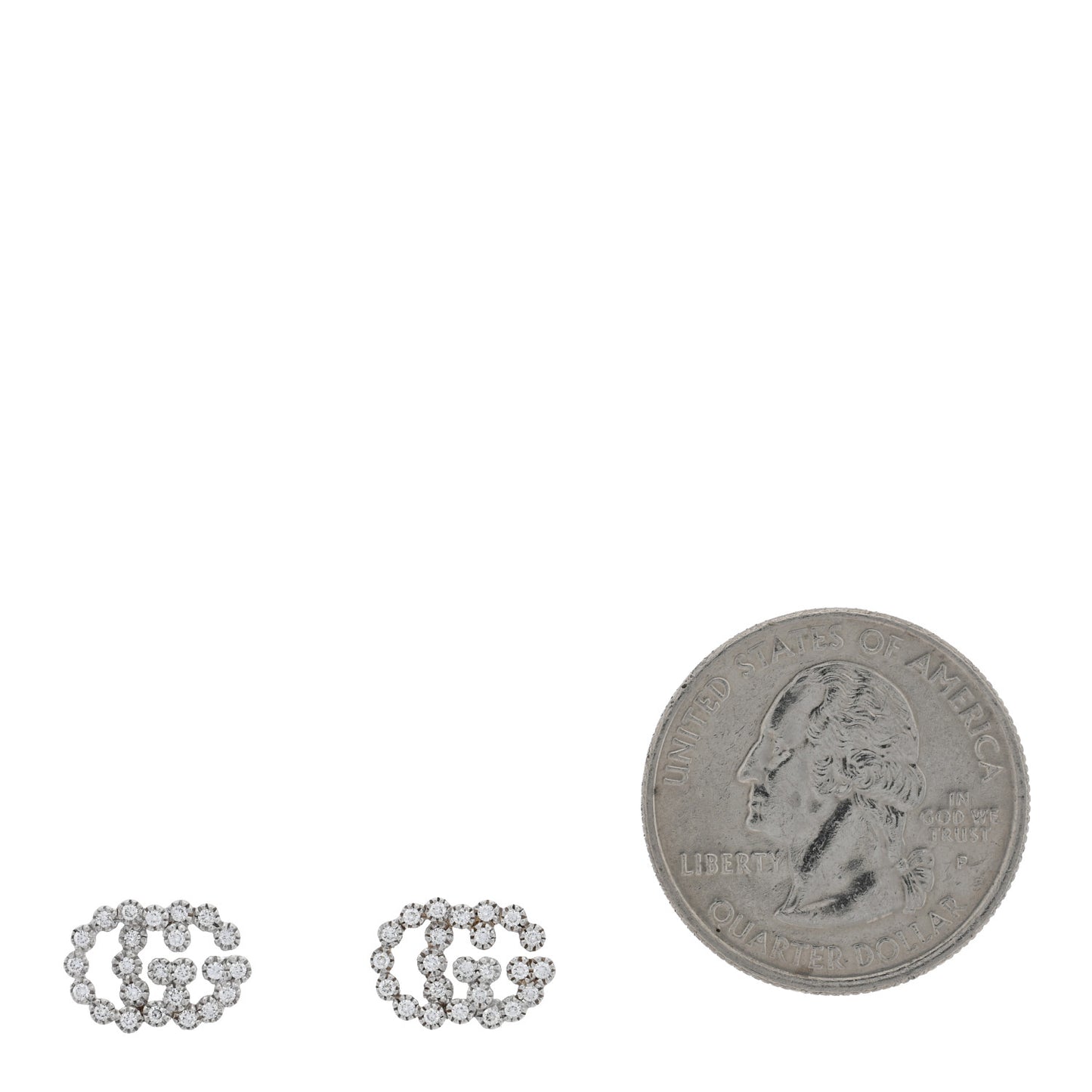 18K White Gold Diamond Running G Earrings