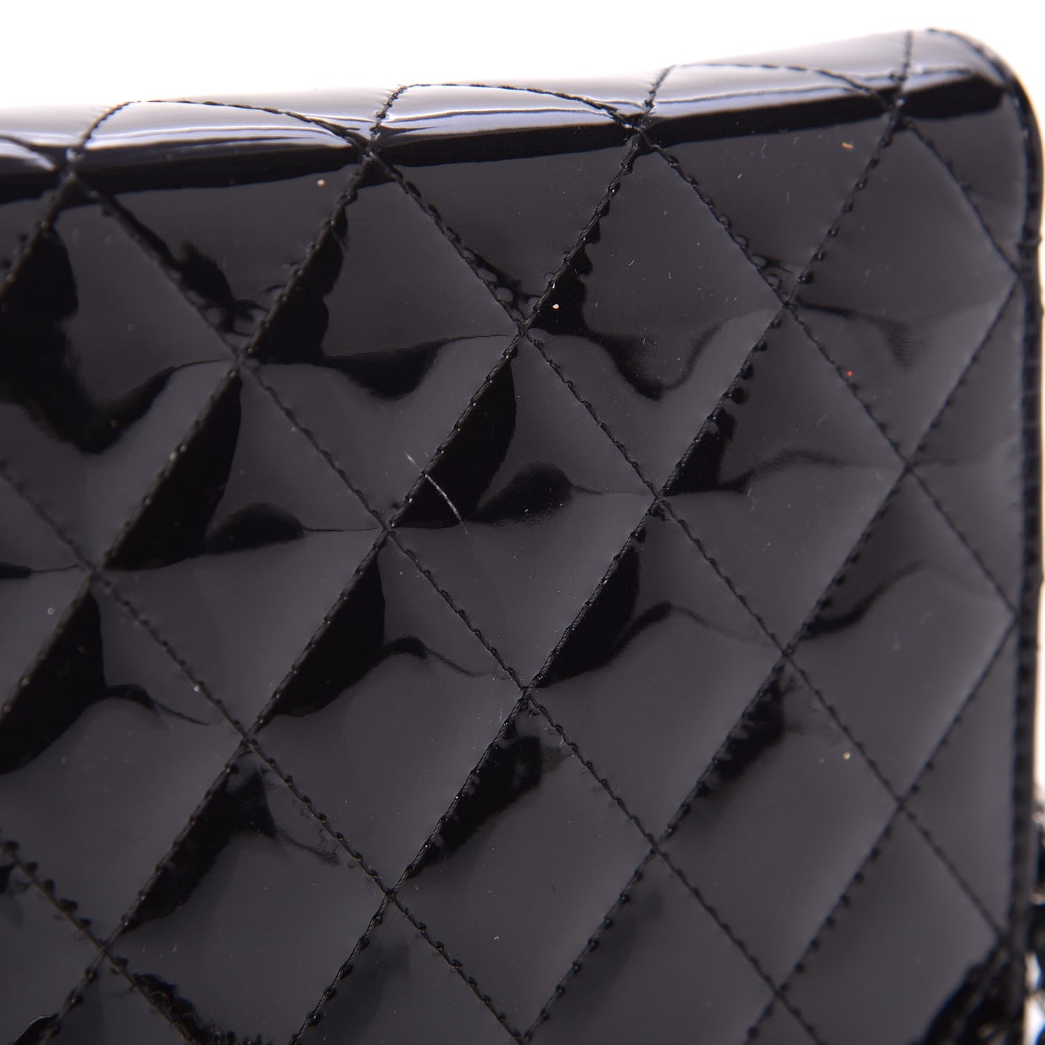 Chanel Patent Quilted Brilliant Wallet On Chain WOC Black 9 of 9