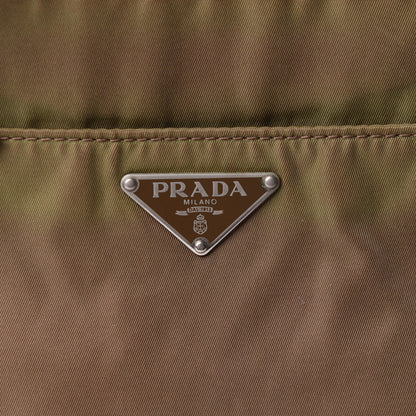 Prada Tessuto Nylon Faux Croc Tote Brown 10 of 10
