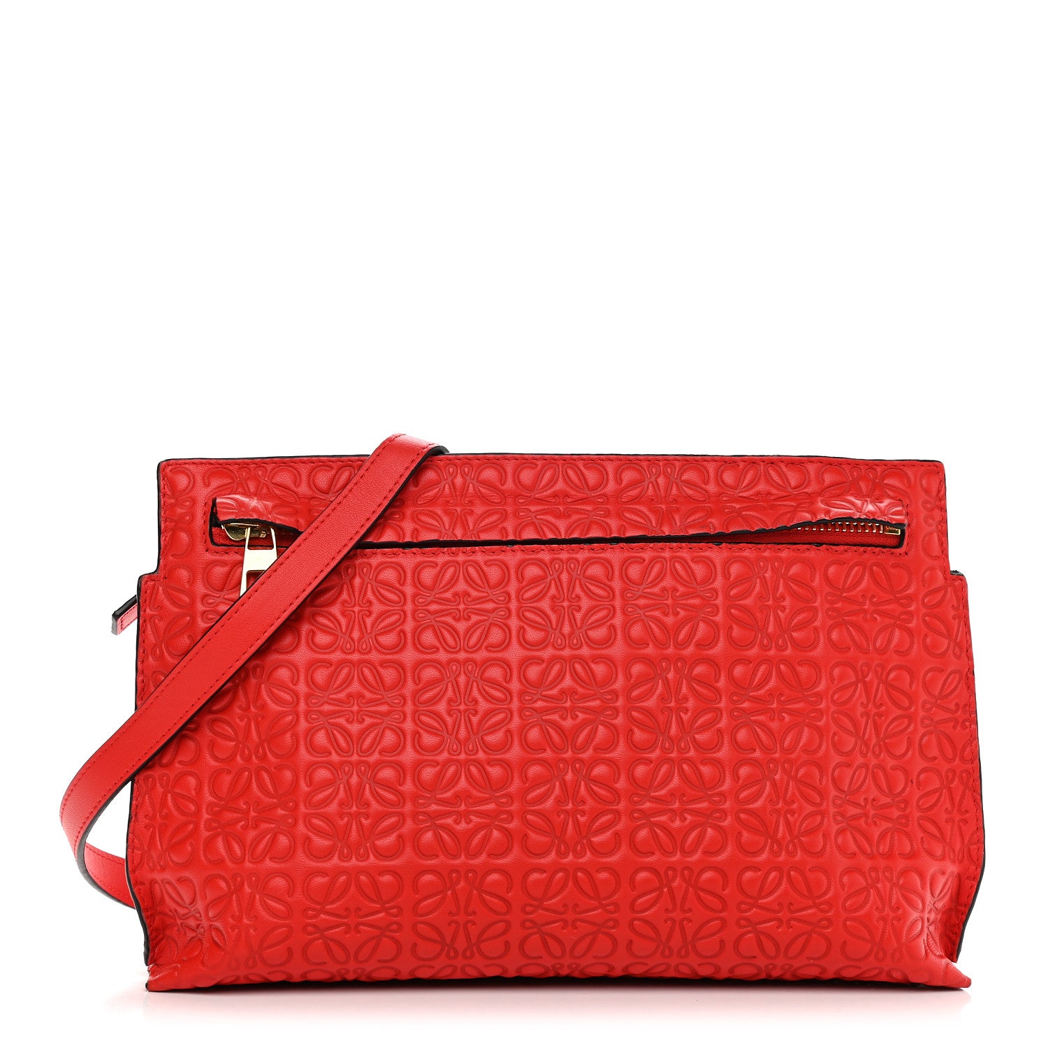 Loewe Calfskin Embossed Mini Repeat T Crossbody Bag Red 1 of 10