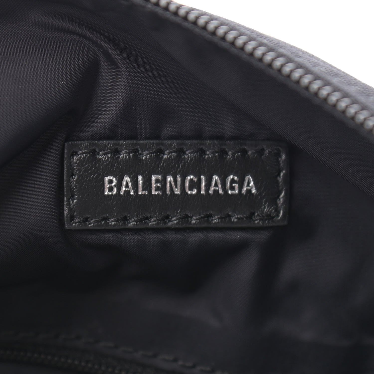 Balenciaga Recycled Sport Nylon Logo Embroidered Large Wheel Sling Bag Black White 6 of 10