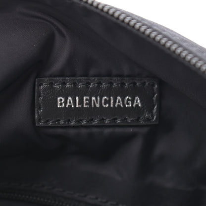 Balenciaga Recycled Sport Nylon Logo Embroidered Large Wheel Sling Bag Black White 6 of 10