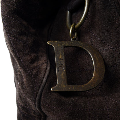 Christian Dior Suede Cannage Drawstring Bag Brown 8 of 11