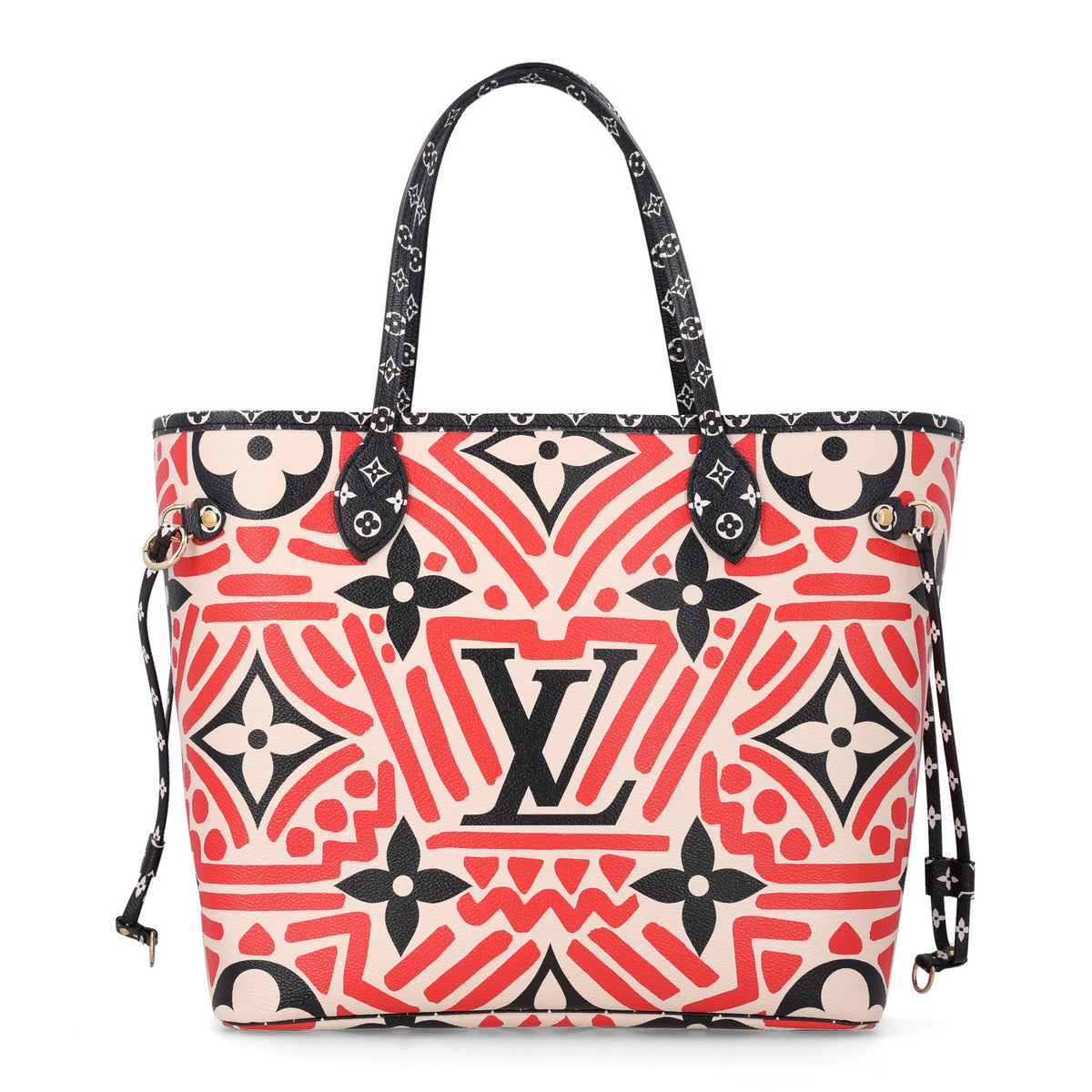 Louis Vuitton Monogram Giant Crafty Neverfull MM Creme Rouge Black 1 of 10