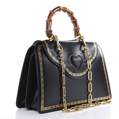 Gucci Calfskin Bamboo Medium Thiara Top Handle Bag Black 3 of 12