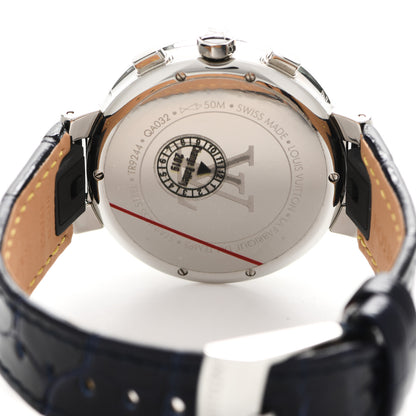 Louis Vuitton Stainless Steel Alligator 28mm Tambour Lovely Cup Quartz Watch Blue 4 of 4