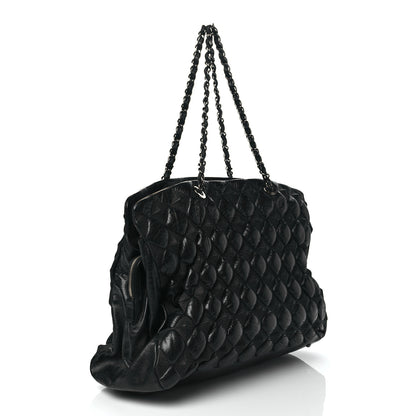 Chanel Glazed Lambskin Quilted Large Stravinsky Tote Black 2 of 9