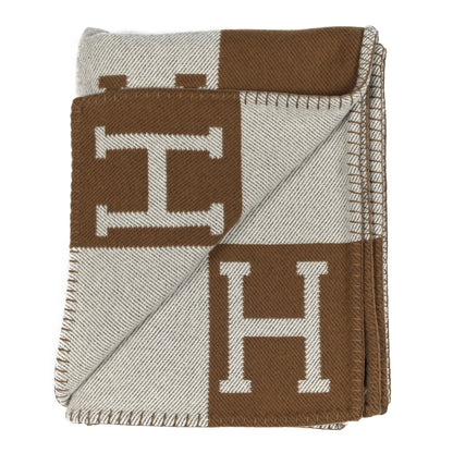 Hermes Wool Cashmere Avalon Blanket Ecru Camel 2 of 3