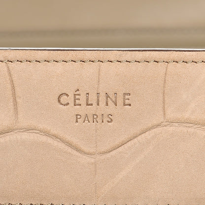 Celine Crocodile Embossed Nubuck Medium Phantom Luggage Beige 7 of 7