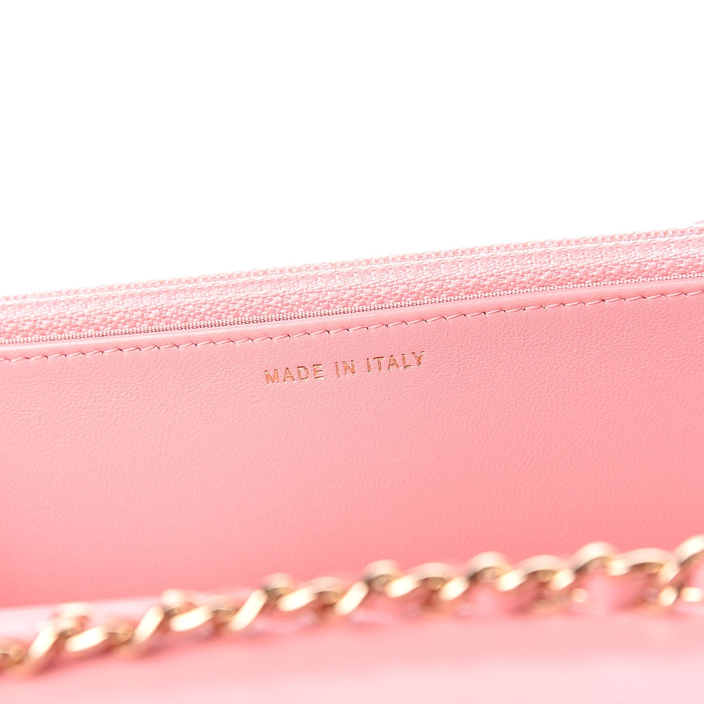 Lambskin Quilted Trendy CC Wallet On Chain WOC Pink