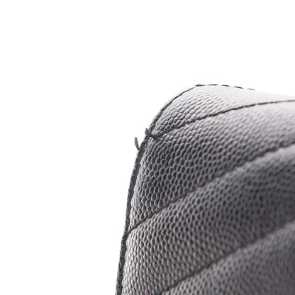 Saint Laurent Grain De Poudre Matelasse Chevron Monogram Envelope Chain Wallet Black 8 of 8
