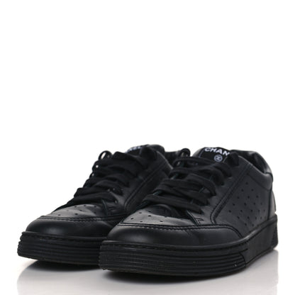 Chanel Calfskin Womens Logo Sneakers 39 Black 2 of 8