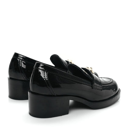 Chanel Patent CC Heart Loafers 36 Black 4 of 9