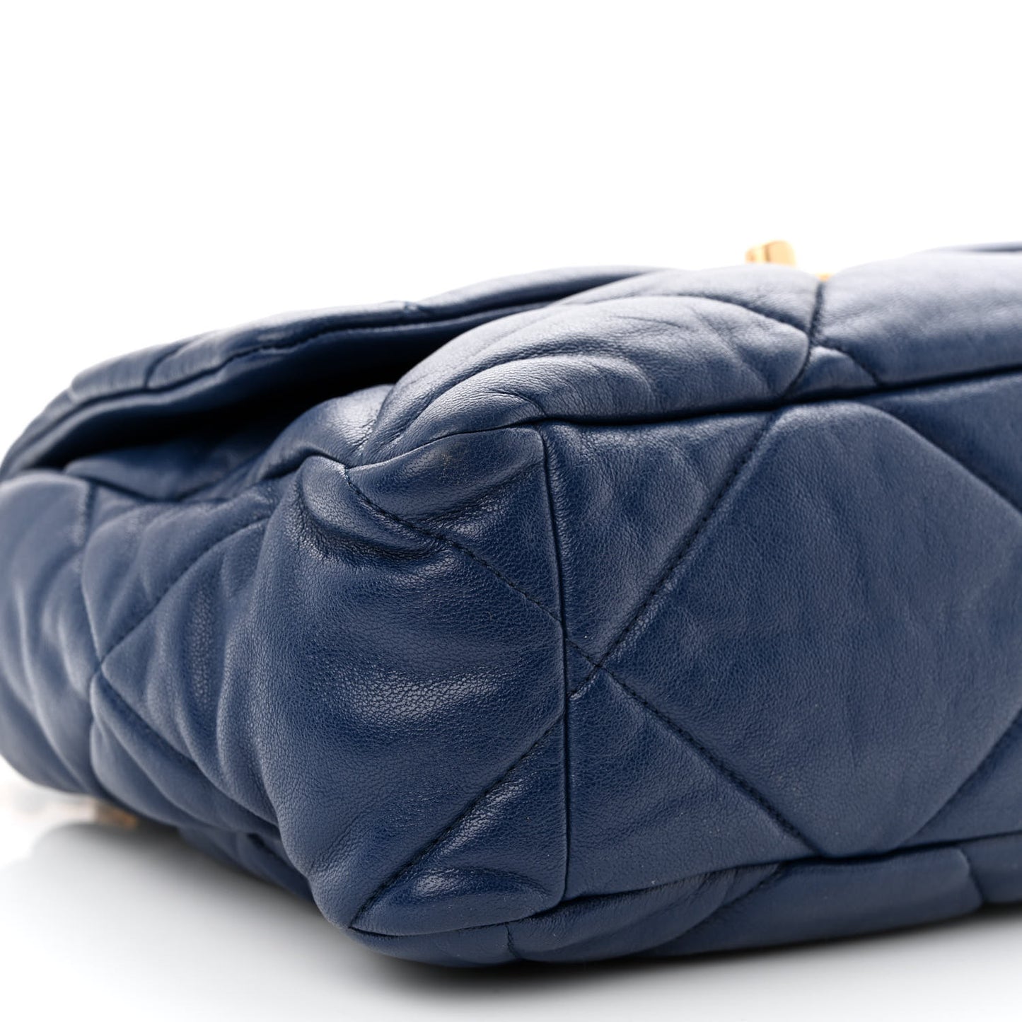 Goatskin Quilted Large Chanel 19 Flap Dark Blue