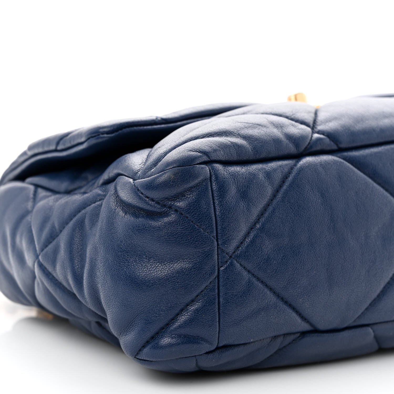 Chanel Goatskin Quilted Large Chanel 19 Flap Dark Blue 9 of 10