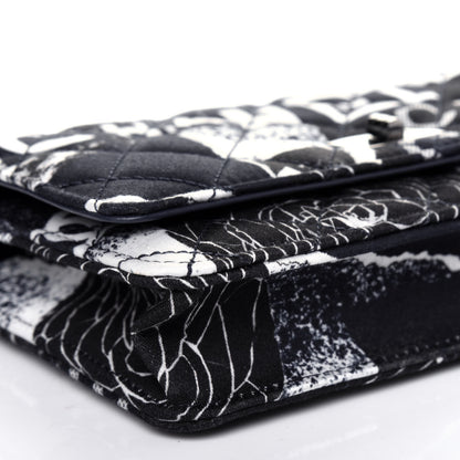Chanel Canvas Printed Quilted 2.55 Reissue Wallet On Chain WOC White Black Navy Blue 9 of 13