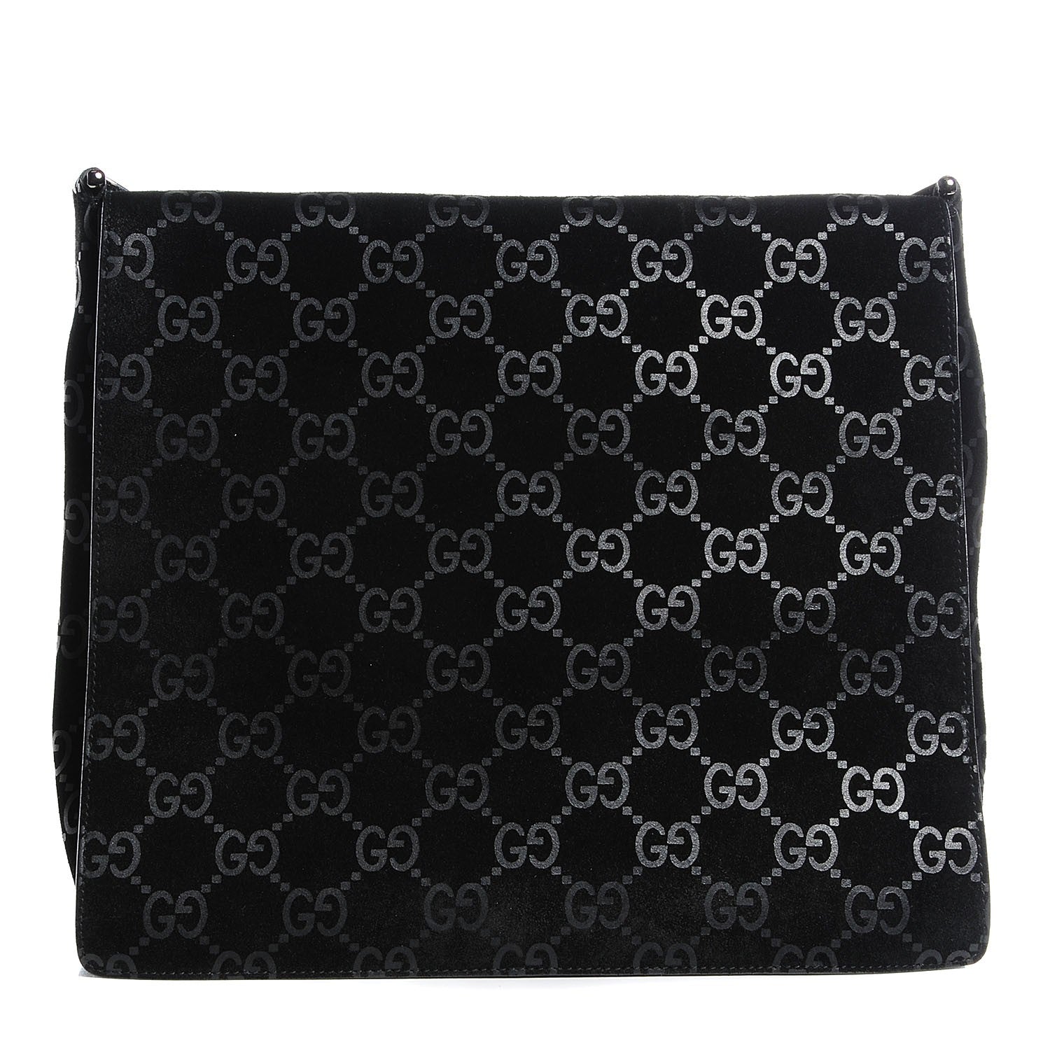 Gucci Suede Guccissima Shoulder Bag Black 1 of 8