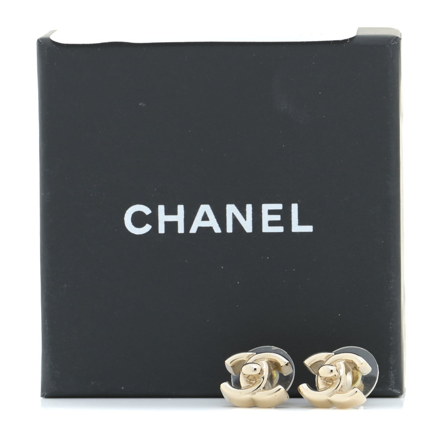 Metal CC Turnlock Earrings Gold