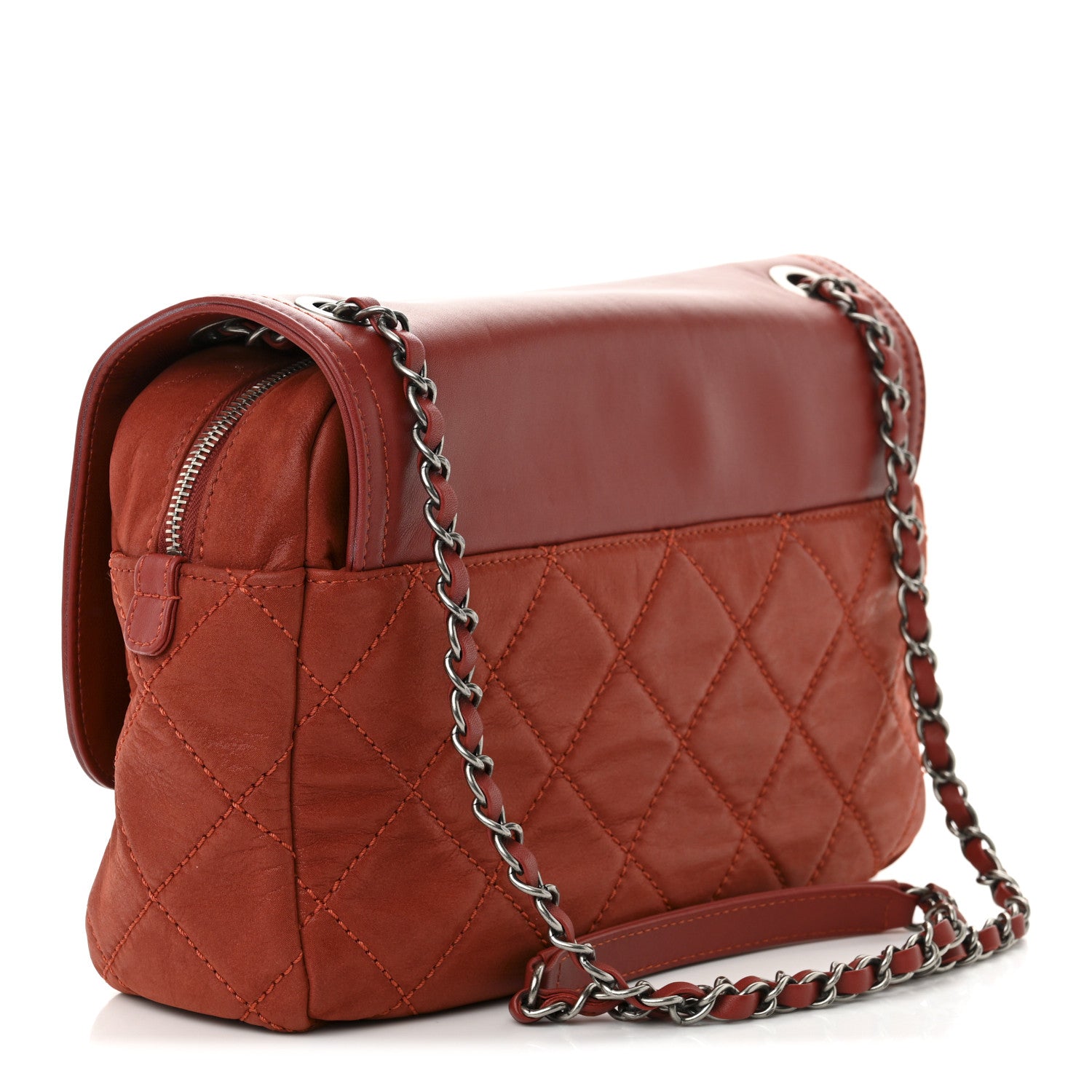 Chanel Iridescent Calfskin Medium In the Mix Flap Red 3 of 10