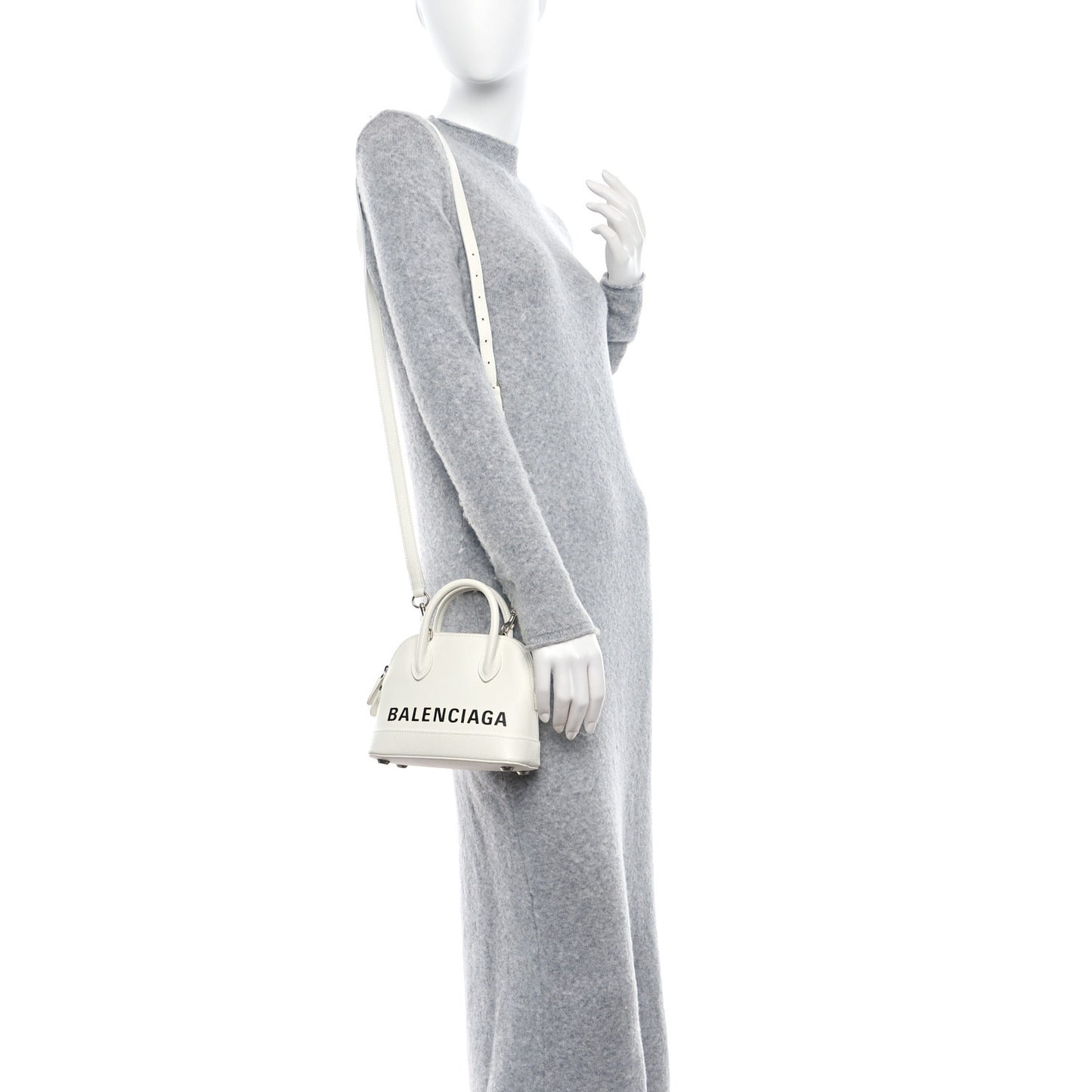Grained Calfskin XXS Ville Top Handle Bag White Black
