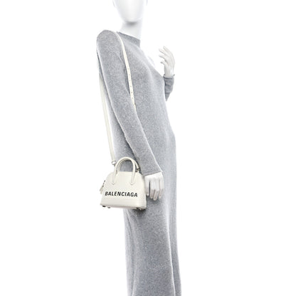 Balenciaga Grained Calfskin XXS Ville Top Handle Bag White Black 2 of 8