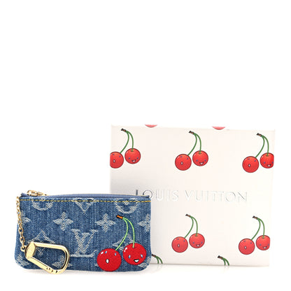 Louis Vuitton LV X TM Monogram Denim Cerises Key Pouch Blue 7 of 7
