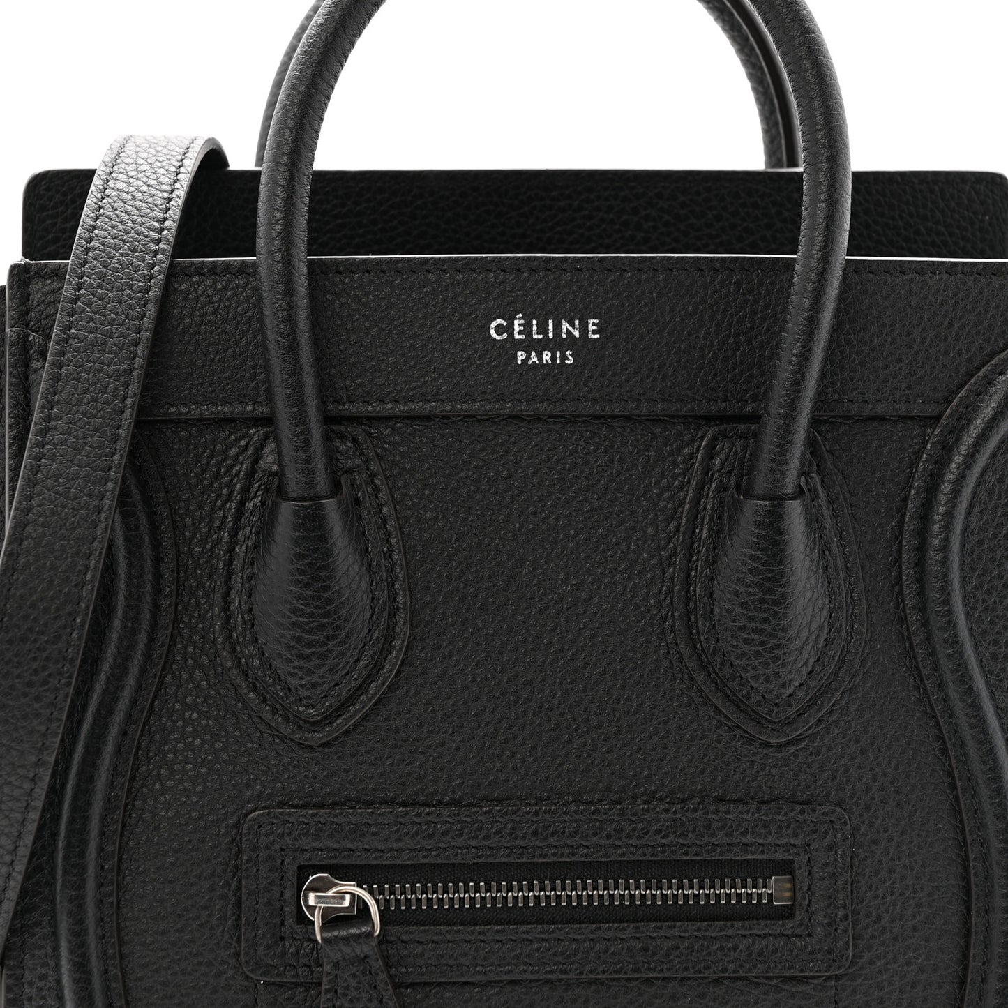 Drummed Calfskin Nano Luggage Black