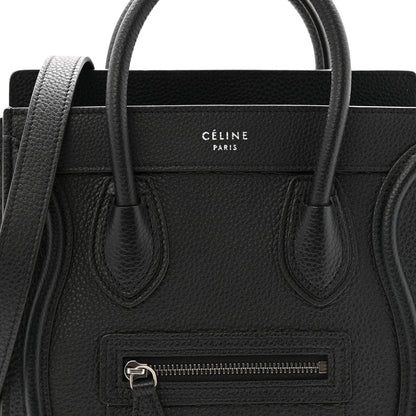Celine Drummed Calfskin Nano Luggage Black 8 of 14