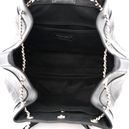 Chanel Grained Calfskin Stitched Accordion Shoulder Bag Black 5 of 12