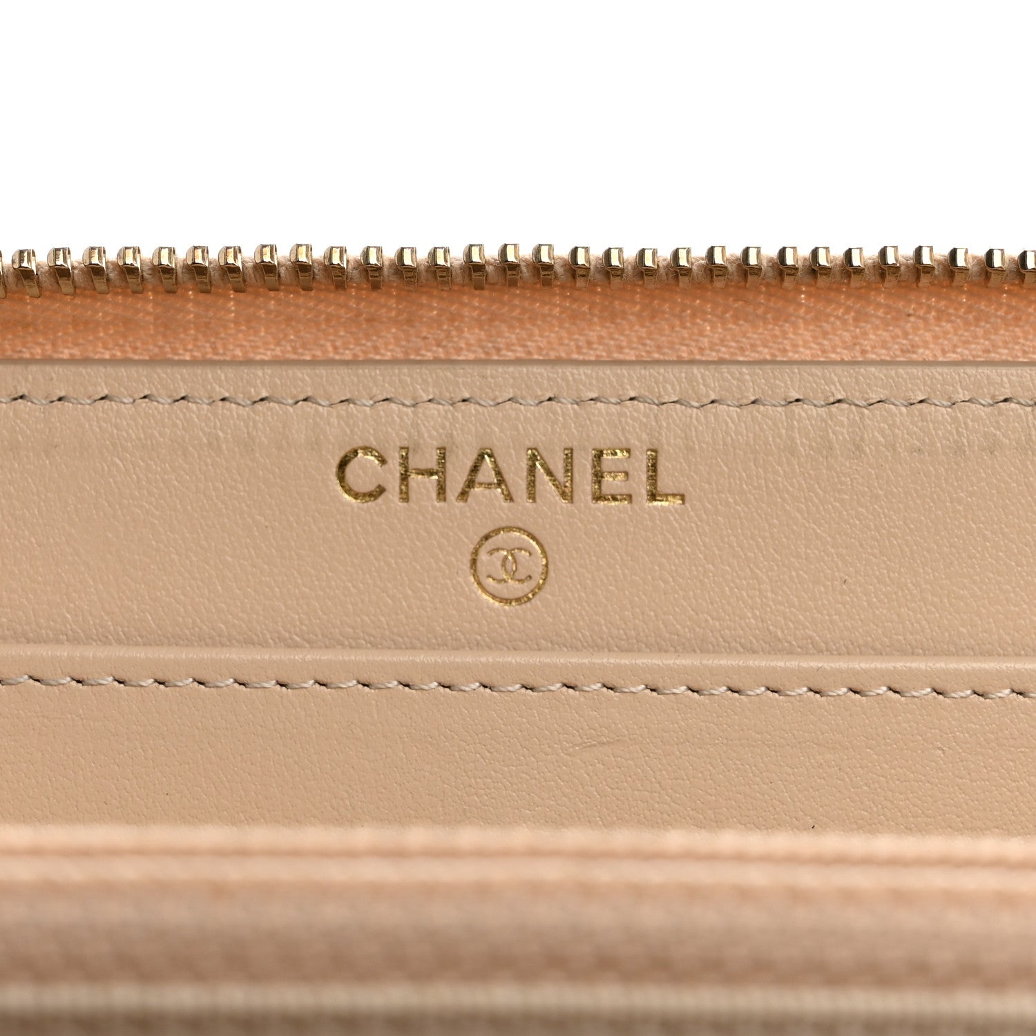 Chanel Shiny Goatskin Quilted 19 Long Zipped Around Wallet Beige 6 of 14