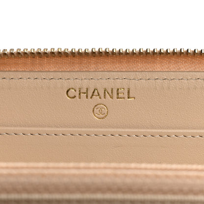 Chanel Shiny Goatskin Quilted 19 Long Zipped Around Wallet Beige 6 of 14